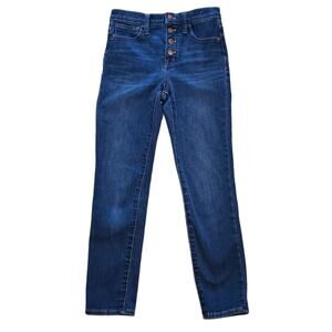 Madewell 10" High Rise Skinny Jeans Mackey Wash Button Fly Size 23 K9904 Stretch